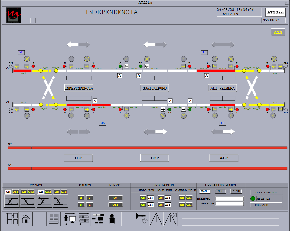 Screenshot of the simulation